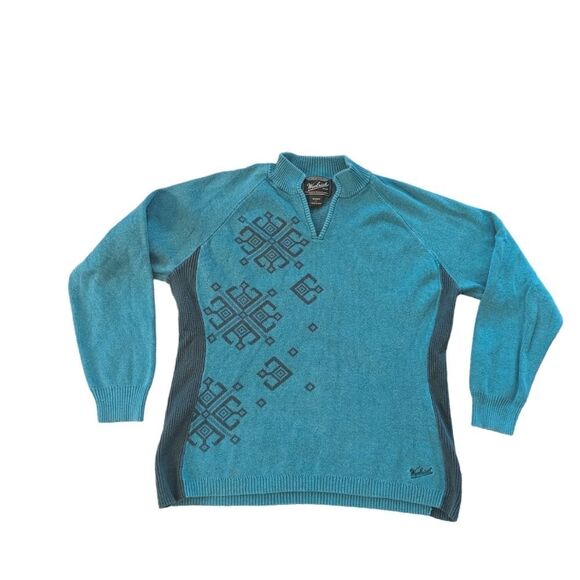 🛍️WOOLRICH WOMENS SIZE LARGE V NECK SWEATER - Picture 1 of 7